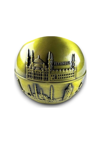 İstanbul Temalı Kapaklı Kokusuz Metal Küllük 8x8 Cm Ayasofya Rölyefli Bakır/gold/gümüş 732514648