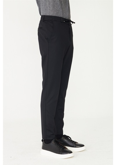 Siyah Modern Kesim Minimal Form Smart Casual Pantolon Siyah