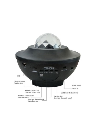 Zenon Smart Starry Projektör Light-blth+müzik+7farklı Ambians Genel