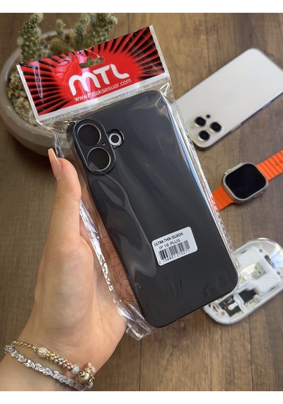 Apple iPhone 16 Plus Uyumlu Süper İnce Mat Ultra Thin Silikon Kılıf Siyah