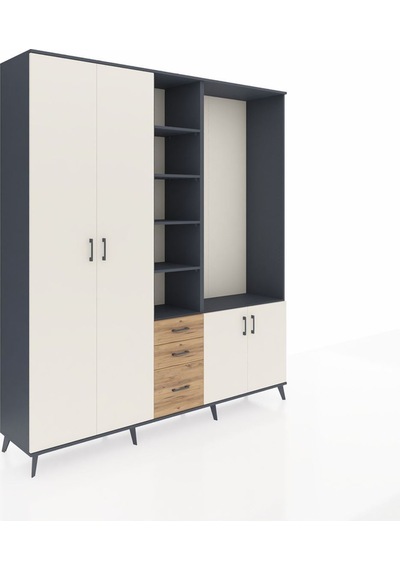 Hyperion Dolap 13 Raflı 3 Çekmeceli 4 Kapaklı 220x44x243 Antrasit-aytaşı/çam Çok Renkli Hyperion Dolap 13 Raflı 3 Çekmeceli 4 Kapaklı 220x44x243 Antrasit-aytaşı/çam Çok Renkli
