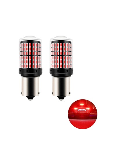 Carub 12V Ampul Kırmızı Sabit 93 Tipi Tek Duy P21W 144 Smd Led Fren Stop Arka Sis Lambası Ampulü 2li Set BR0404021