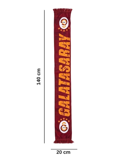 Galatasaray Lisanslı 5 Yıldız Kırmızı Şal Atkı Sarı
