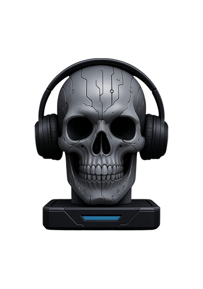 Happy3dworld Kafatası Kulaklık Standı, 3d Baskı Gotik Gaming Masaüstü Dekor