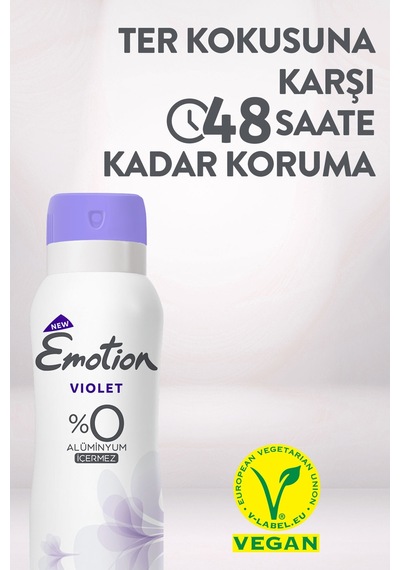 Violet Kadın Alüminyumsuz Vegan Deodorant 3x150ML Hızlı Kurur,leke Bırakmaz