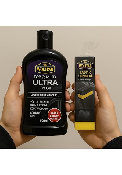 Top Quality Ultra Lastik Parlatıcı Jel -500 Ml. & Sünger li Diğer