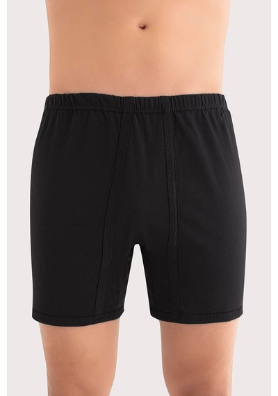 Arma Yıldız Erkek Paçalı Külot Boxer 6'lı Paket Siyah %100 Pamuk Penye Siyah