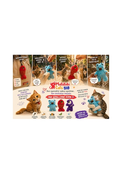 Matamıx Fıfy Peluş Kedi Oyuncağı Dayanıklı, Kediler İçin Eğlenceli Oyuncak
