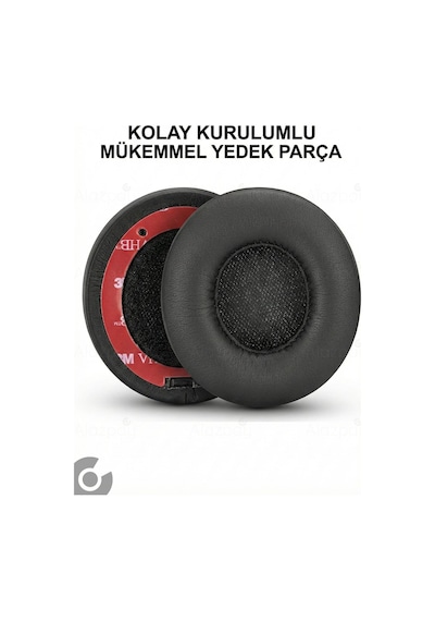 Beats Solo 2 Solo 3 Uyumlu Yumuşak Deri Kulaklık Pedi Sünger Yastığı Pedi Siyah