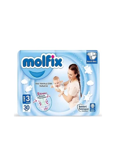 Molfix Bantlı Midi Bebek Bezi No.3 30'lu
