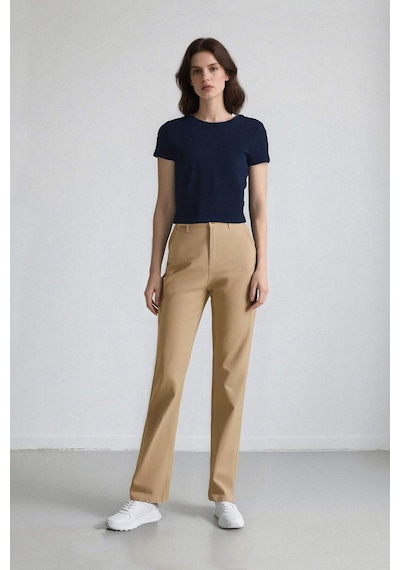 DeFacto Coool Straight Fit Gabardin Pantolon Yüksek Bel E4346AX25SPBG638
