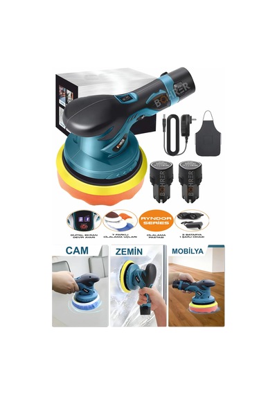 Böhrer Hb0210t Kömürsüz 36v Akülü Araba Parlatma Makinesi 125mm Taşınabilir Eksantrik Parlatıcı Kaplama Makinesi