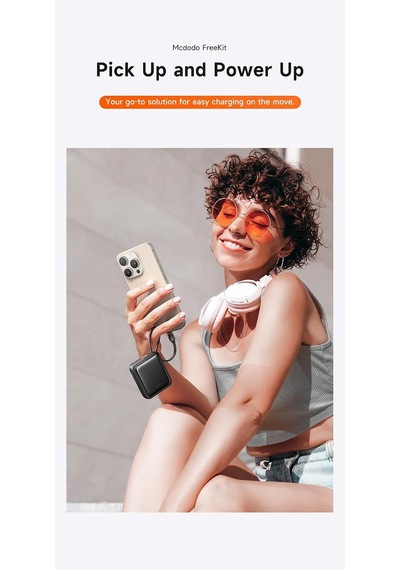 Mc-2550 10000mah 22.5w Dahili Kablolu Mini Powerbank