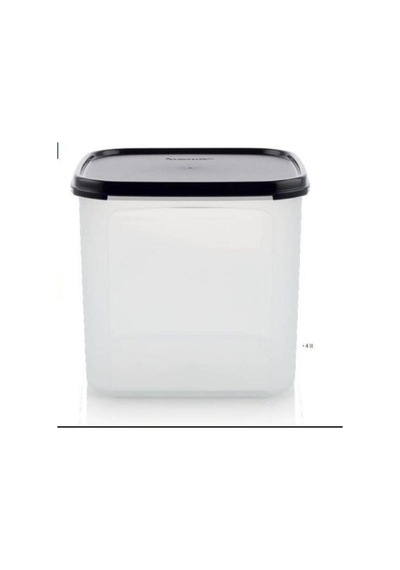 Modüler 4 Litre Bakliyat Ve Çok Amaçlı Kutu Siyah Kapaklı Şeffaf