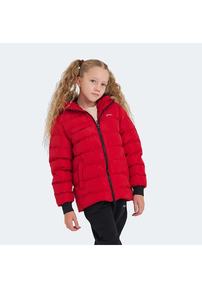 Slazenger CALISTO Çocuk Kapüşonlu Şişme Kırmızı Mont & Kaban