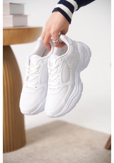 Daxtors Garantili D1152 Günlük Ortopedik Kadın Sneaker Spor Ayakkabı Beyaz