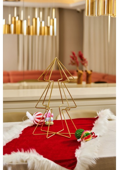 Mat Gold 50cm Yılbaşı Ağacı Metal,süslenebilir 50 CM