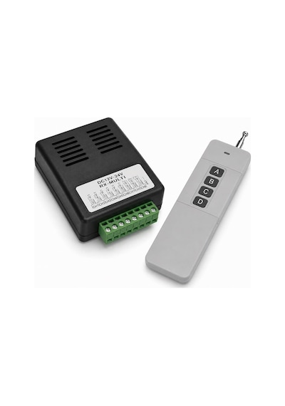 Sanec 7-24 Volt Giriş 2 Kanal Plastik Kutulu + 1 Adet 433 Mhz Uzun Menzil Kumanda 3000 Metre