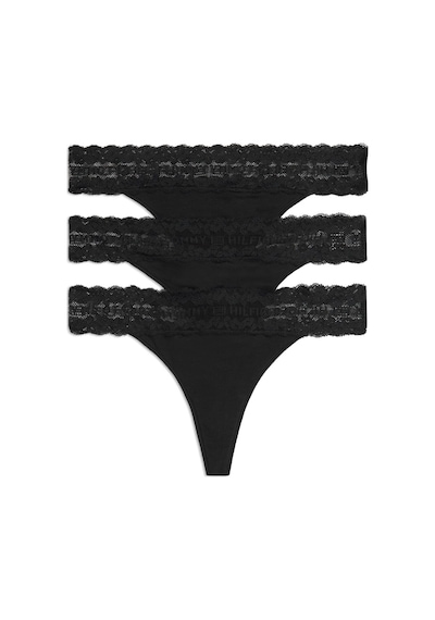 Tommy Hilfiger 3 Pack Tanga Thong-16141 0r8 Black / Black / Black