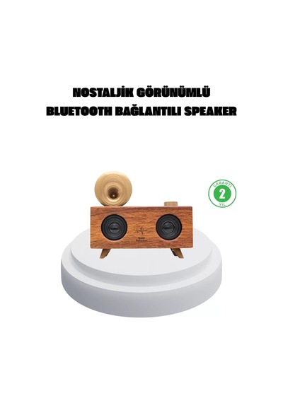 Home Çift Hoparlörlü Bluetooth Gramofon Speaker Fm Radyo, Usb, Sd Kart Ve Aux Girişli
