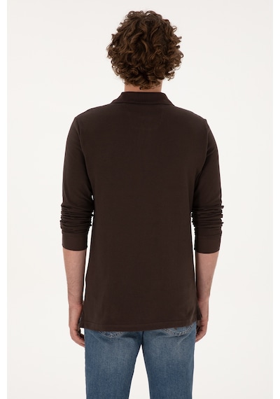 U.S. Polo Assn. Erkek Regular Fit Polo Yaka Koyu Kahverengi Basic Sweatshirt 50307757-VR084 U.S. Polo Assn. Erkek Regular Fit Polo Yaka Koyu Kahverengi Basic Sweatshirt 50307757-VR084