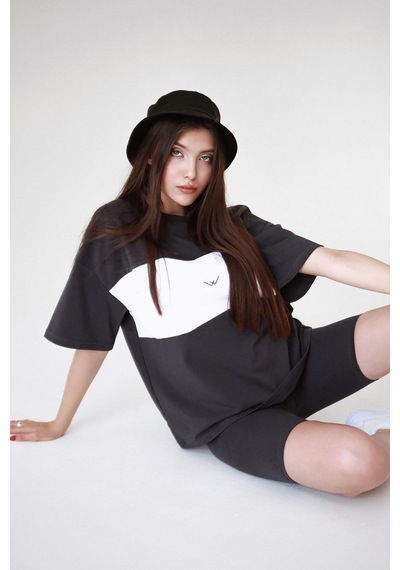 Mad Girls Siyah Nakışlı Tişört Mg1421