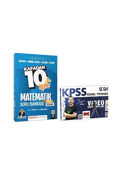 Yargı + İndeks 2026 Kpss Matematik Video Ders Notları + Kafadan 10 Net Soru Bankası 2 Li Set - İlyas
