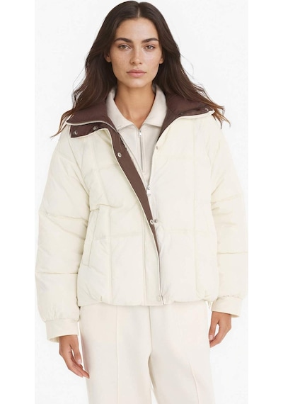 Defacto Regular Fit Kapüşonlu Fermuarlı Kısa Şişme Mont F2144ax25wner128 Ekru-er128