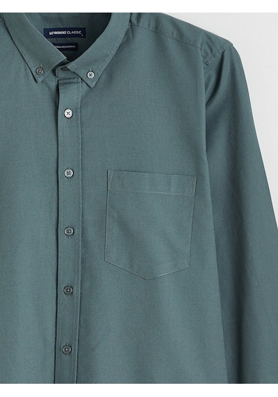 Lcwaıkıkı Classic Yeşil Regular Fit Oxford Erkek Gömlek