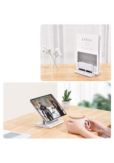 Telefon Tutuculu Laptop Apple Uyumlu MacBook Dikey Stand-al4495 Beyaz