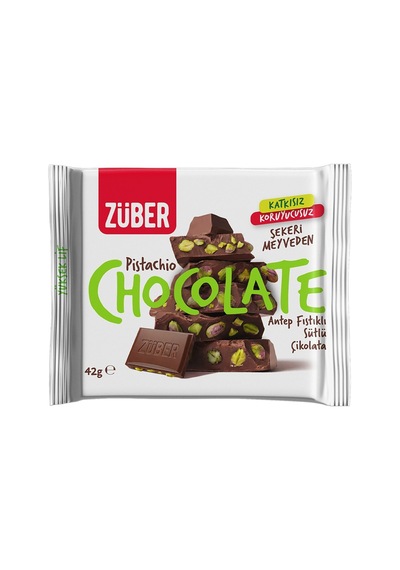 4 Adet Züber Antep Fıstıklı Sütlü Çikolata 42 G