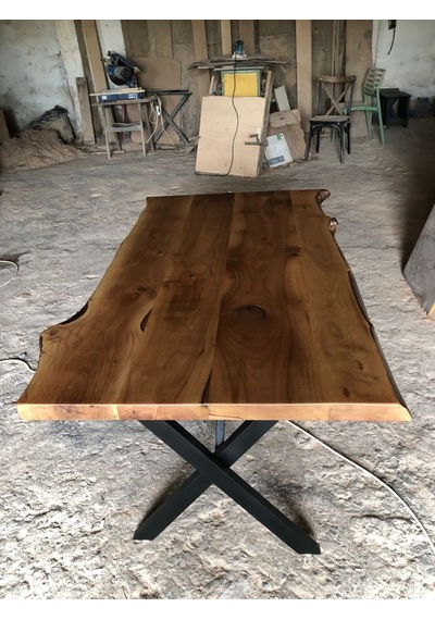 Bintaşmobilya Naturel Doğal Kenar Ceviz Kütük Masalar 140X80.Cm