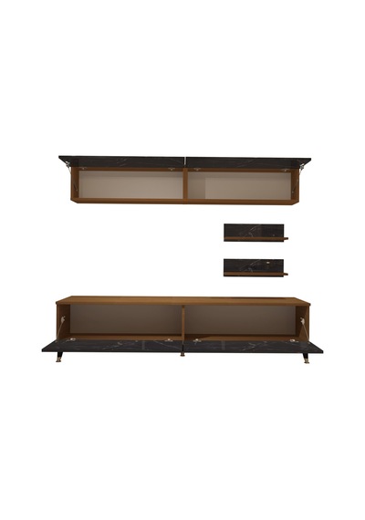 Decoraktiv Eko 5 Mdf Std Gold Tv Ünitesi Tv Sehpası Ceviz - Siyah Mermer