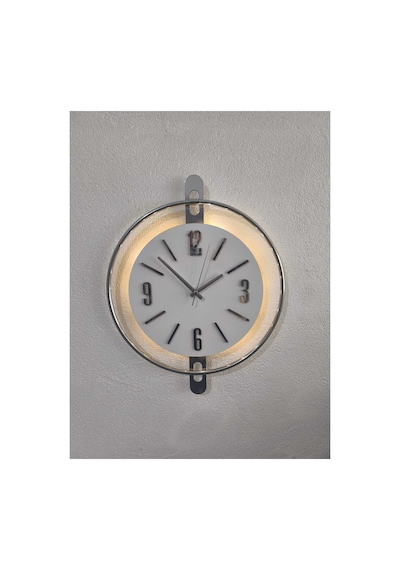 Pey Aksesuar 50x70 Cm Metal Ahşap Ve Işığın Muhteşem Uyumu Duvar Saati Dekoratif Ahşap-m54-kromgrı-beyaz-siyah-gold