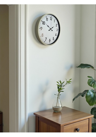 36 Cm Standart Krem Duvar Saati 11