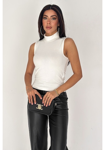 Noa & Noa Kadın Kolsuz Boğazlı Basic Body Sleek Core Beyaz Noa & Noa Kadın Kolsuz Boğazlı Basic Body Sleek Core Beyaz