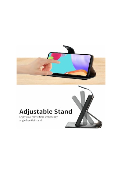 Tecno Camon 40 Pro Kartlık Bölmeli Deri Kapaklı Standlı Kılıf Siyah