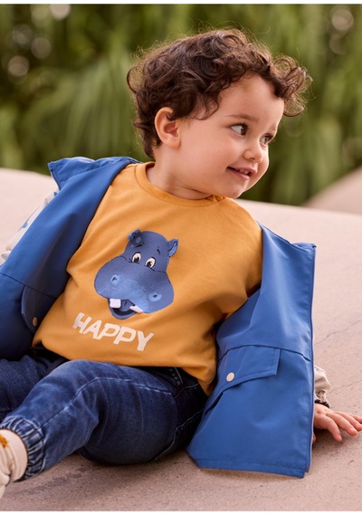 Erkek Bebek Desenli Sweatshirt 1402 Sarı
