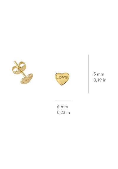 14 Ayar Love Yazılı Kalp Altın Küpe 0,85 Gr-5167