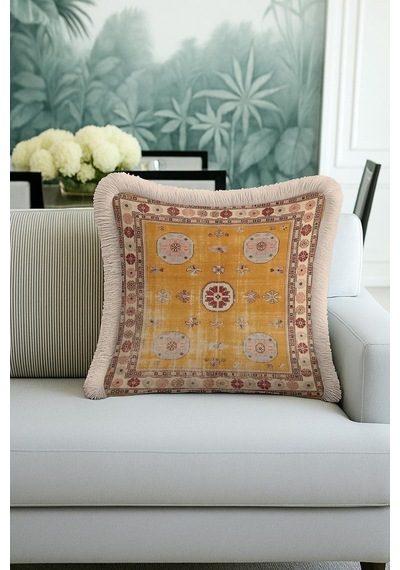 Saray Halı Motifli Lüx Saçaklı Yastık Kılıfı-geleneksel Vintage Altın Renkli Püsküllü Kırlent Kılıfı Metalik Grili Leylak Saray Halı Motifli Lüx Saçaklı Yastık Kılıfı-geleneksel Vintage Altın Renkli Püsküllü Kırlent Kılıfı Metalik Grili Leylak