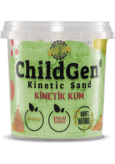 Childgen Doğal Kinetik Kum 500 Gr Yeşil