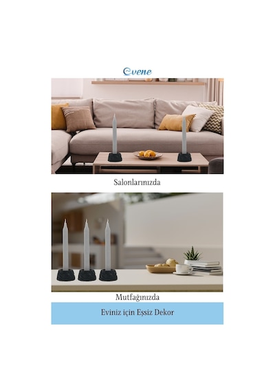 Mumluk Şamdan 3 Adet Tealight Ve İnce Mum Uyumlu Ejderha Yumurtası Model - Siyah