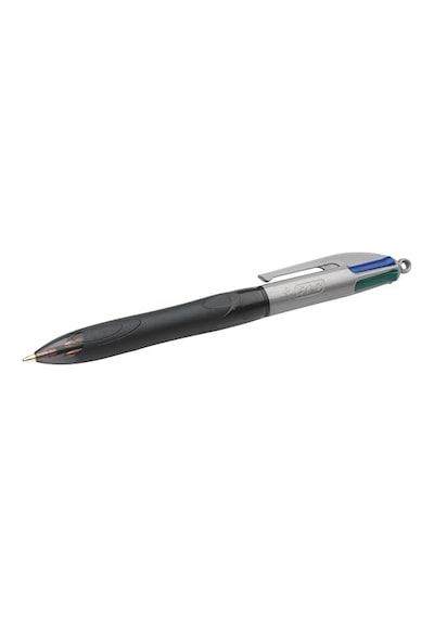 4 Colours Grip Pro Tükenmez Kalem 12&apos Li Kutu, Kauçuk Tutacak, 1.0mm Uç, Tek Kalemde Mavi, Kırmızı, Yeşil Ve Siyah Renkler -