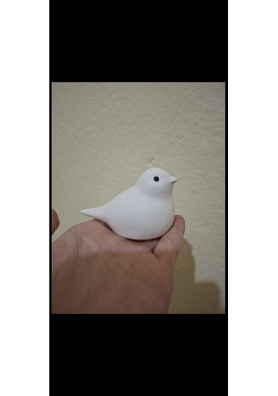Minimalist Beyaz Kuş Figürü 2'li Set 7 Cm - Taş Tozu Ev Ve Ofis Dekorasyon Objesi