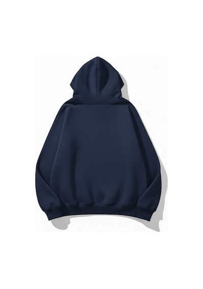 Uyguntarz Unisex Yumuşak Dokulu Düz 3 İplik Oversize Sweatshirt Sade Ve Modern Görünüm İndigo
