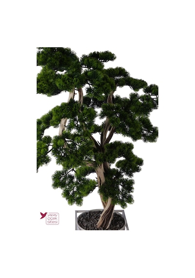Yapay Çiçek Sitesi Metal Sütun Saksıda Yapay Bonsai Ağacı 180 Cm Salon Dekorasyonu Yeşil