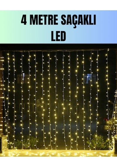 4 Metre Yılbaşı Şelale Led Perde Işık Ev Bahçe Dekor Diğer