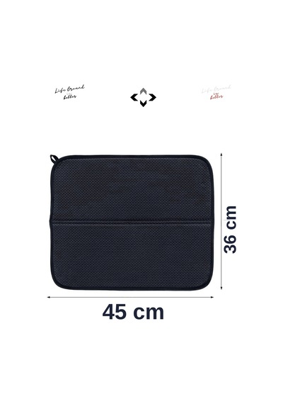 Bulaşık Kurutma Matı Fiber Ultra Emici Bambu Siyah Diğer