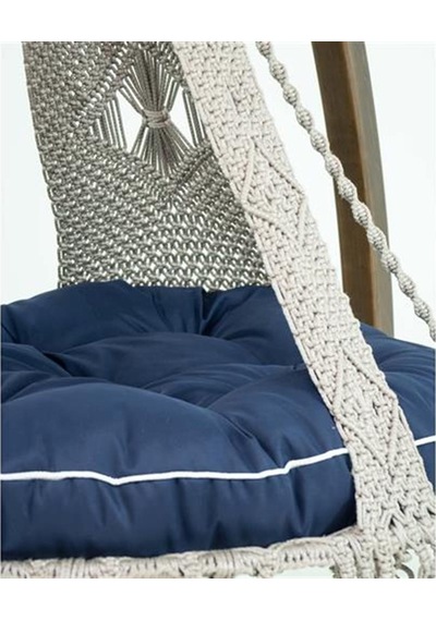 Bade Comforte Ladin Ahşap Örgülü Salıncak - Bahçe, Balkon Ve Teraslarda -lacivert Lacivert