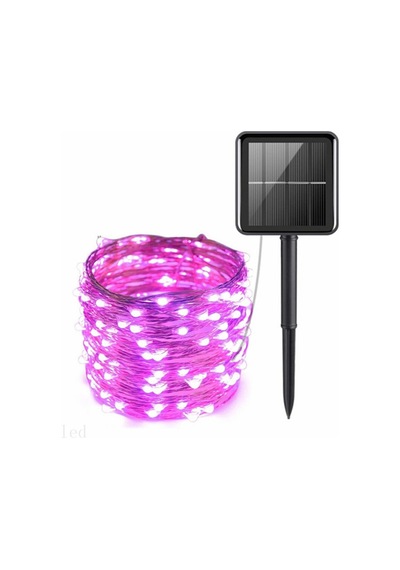 Borayris Güneş Enerjili Solar 22 Metre Peri Led Pembe Renk Dış Ortam 8 Çeşit Yanma Modu